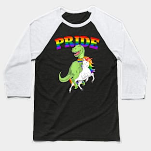 LGBT T-Rex Dinosaur Unicorn Gay Pride LGBTQ Cute Baseball T-Shirt